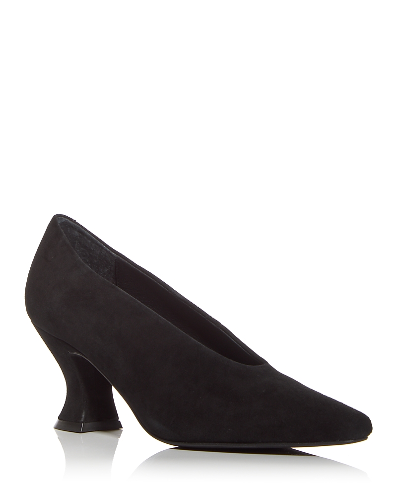 Jeffrey Campbell Hints-2 Suede Square Toe Pump In Black Suede