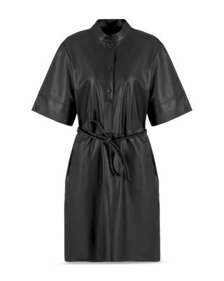 Emporio Armani Leather Belted Dress | Bloomingdale's Women