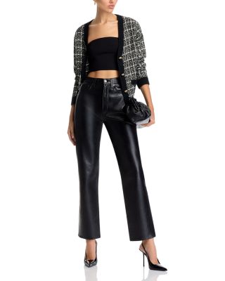 Tweed V Neck Cardigan Sweater - Exclusive