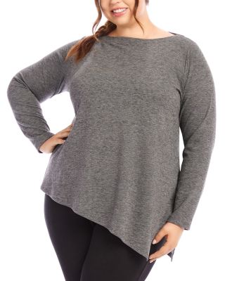 Karen Kane Plus Asymmetric Boat Neck Top