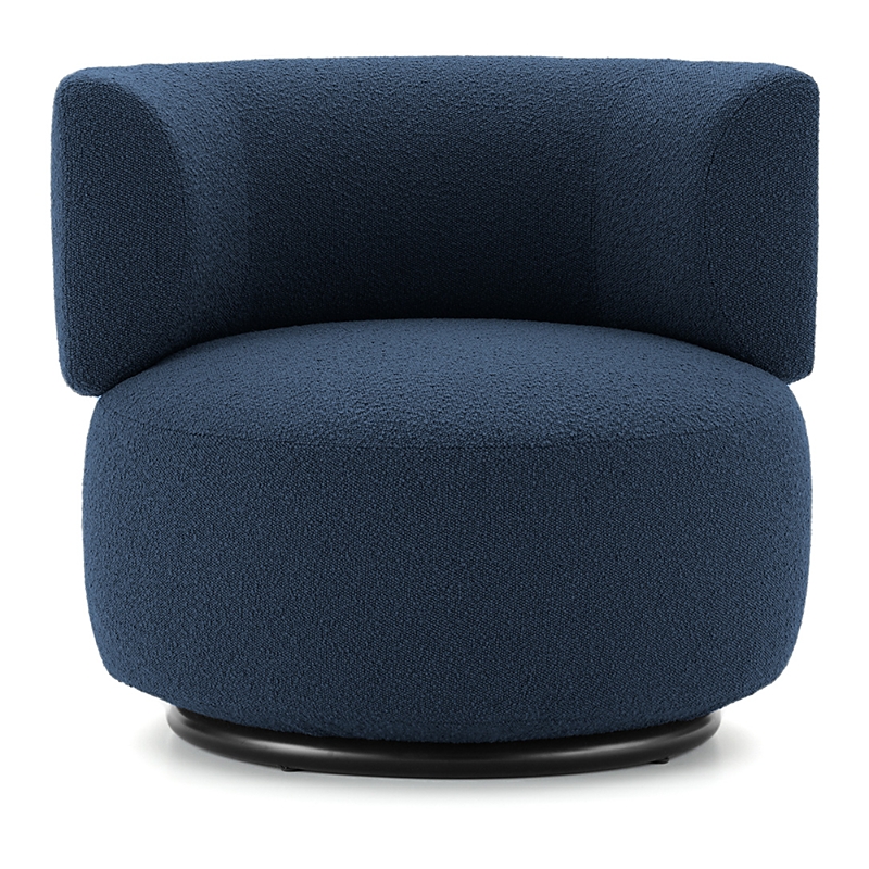 Kartell K Waiting Curved Armchair In Boucle Blue