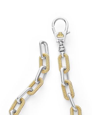 18K Yellow Gold & Silver Caviar Lux-Clip Diamond Link Bracelet - Exclusive