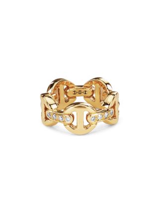18K Yellow Gold Heritage Diamond Classic Link Ring