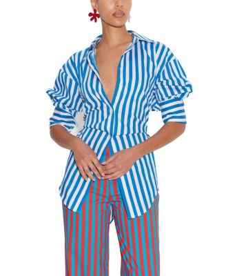 Simonmiller Loch Striped Poplin Button Up Shirt