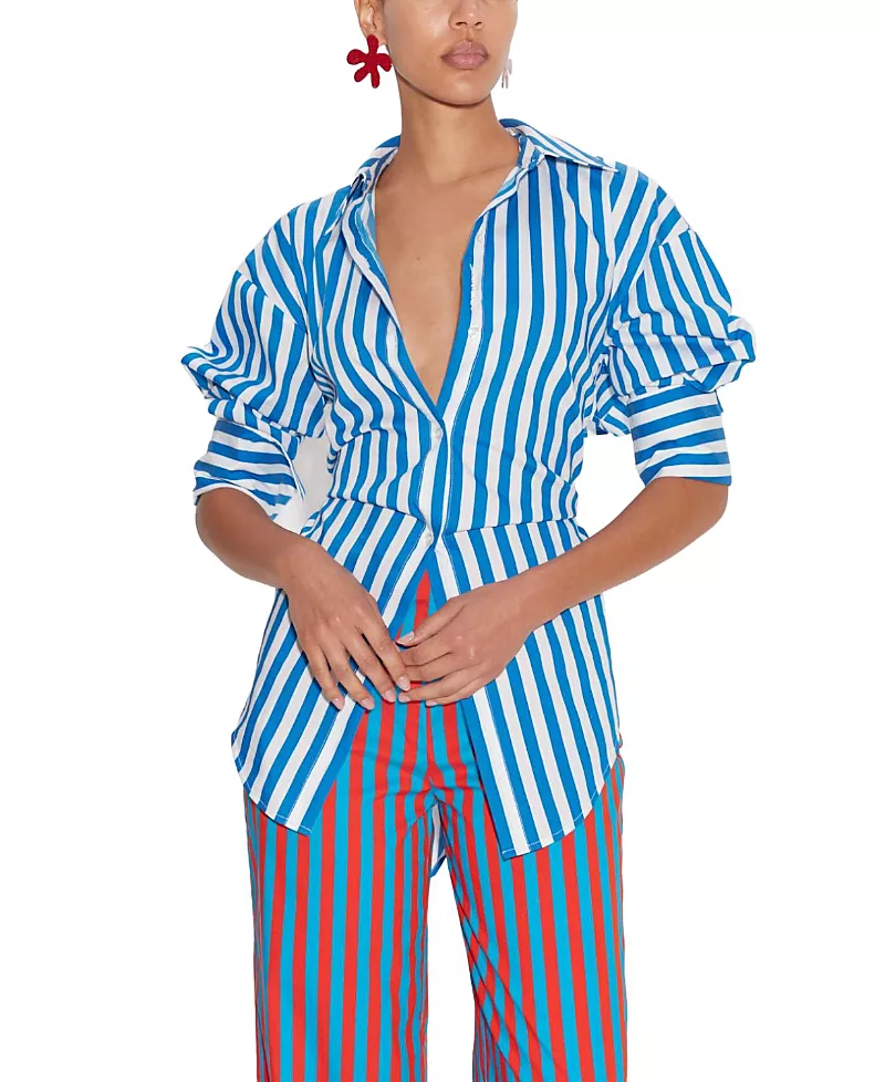Simonmiller Loch Striped Poplin Button Up Shirt