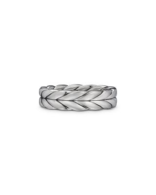 David Yurman Men's Chevron Band Ring in Sterling Silver, 6mm