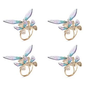 Kim Seybert Flutter Napkin Ring in Lilac & Periwinkle, Set of 4 in a Gift Box | Bloomingdale's
