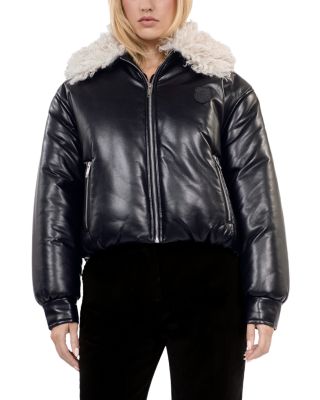 The Kooples Faux Leather Puffer Jacket