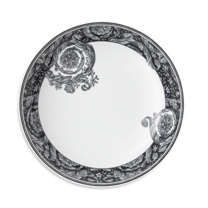 Versace X Rosenthal Barocco Haze Rimmed Soup Plate In Black