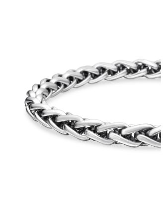 Men's Sterling Silver Wheat Chain Link Bracelet, 6mm