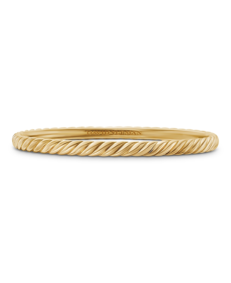 David Yurman Sculpted Cable Bangle Bracelet in 18K Yellow Gold, 4.6mm