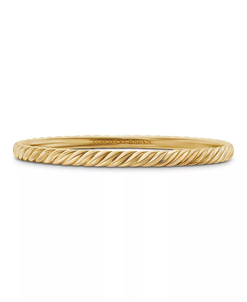 David Yurman Sculpted Cable Bangle Bracelet in 18K Yellow Gold, 4.6mm
