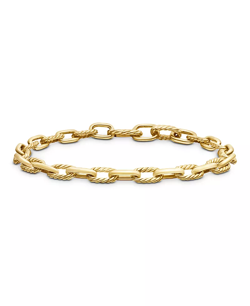 David Yurman Men's Dy Madison Chain Bracelet in 18K Yellow Gold, 6mm
