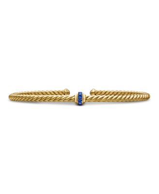 18K Yellow Gold Cable Classics Pav&eacute; Center Station Bracelet