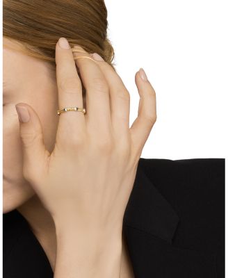 18K Yellow Gold Cable Sapphire Stack Band Ring