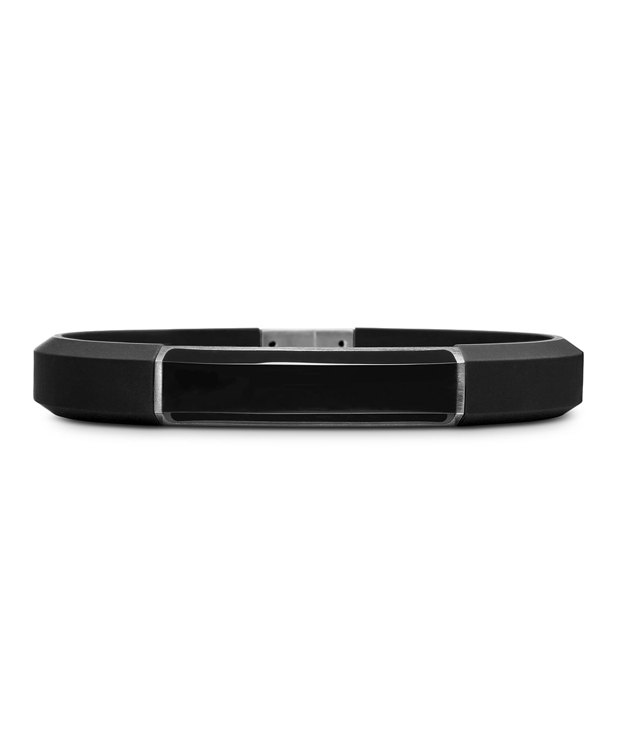 David Yurman Men's Sterling Silver Streamline Onyx Black Rubber Bracelet