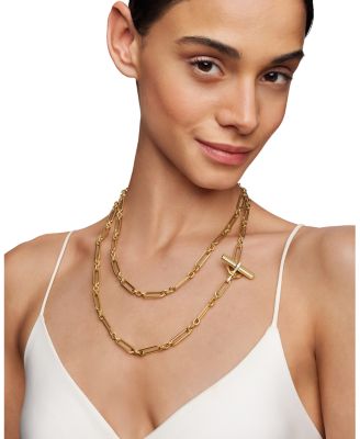 Lexington Toggle Necklace in 18K Yellow Gold with Diamonds, 18"