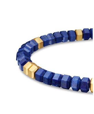 Men's 18K Yellow Gold Spiritual Beads Bracelet, 6mm