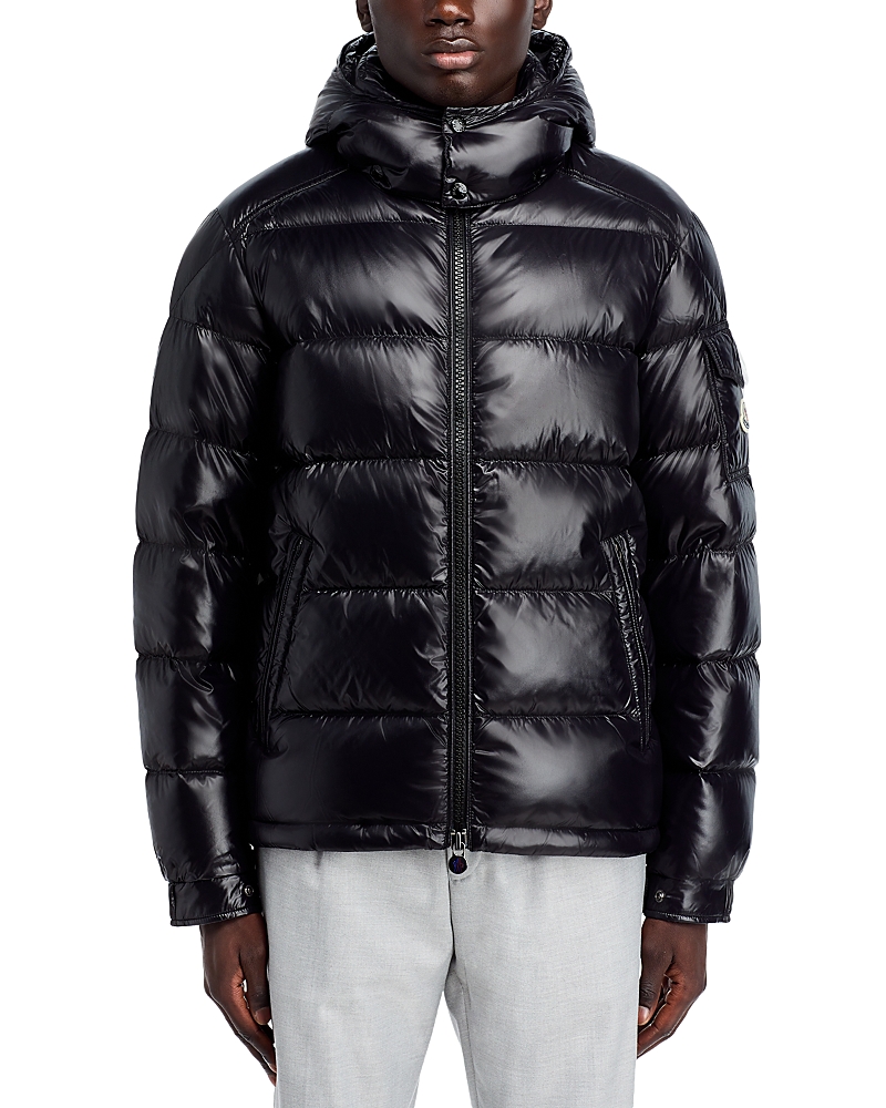 Moncler Men Detachable Hood Padded Down Jacket In Black