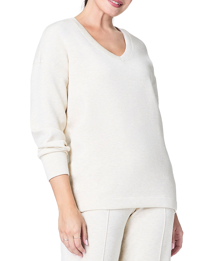 Spanx Airessentials Brushed V-neck Tunic In Heather Cream