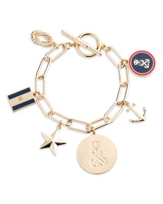 Ralph Lauren - Logo & Nautical Charm Bracelet in Gold Tone