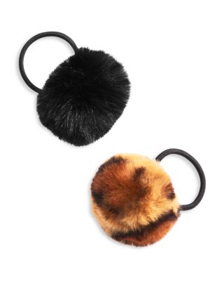 Girls' Faux Rex Pom Hair Elastics - One Size