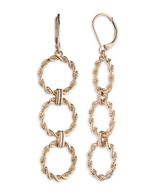 Ralph Lauren - Rope Link Triple Drop Earrings in Gold Tone