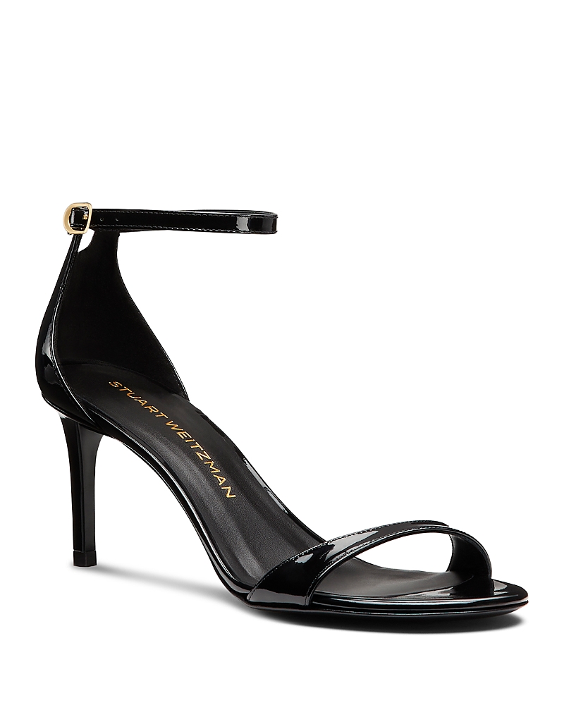 Stuart Weitzman Nudist Ii 75 Patent Leather Sandals In Black