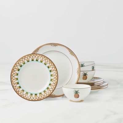 Colonial Bamboo 12-Piece Dinnerware Set, Service for 4