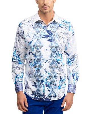 Robert Graham - Limited Edition Cotton Embroidered Printed Classic Fit Button Down Shirt