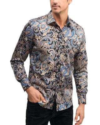 Robert Graham - Fitzgerald Cotton Stretch Satin Printed Classic Fit Button Down Shirt