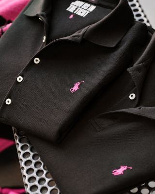 Cotton Stretch Mesh Pink Pony Classic Fit Polo Shirt