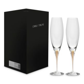 Orrefors Intermezzo Gold Champagne Glasses, Set of 2 | Bloomingdale's