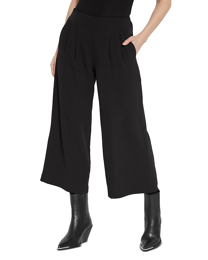 Lyssé Giselle Pleated Culotte Pant In Black