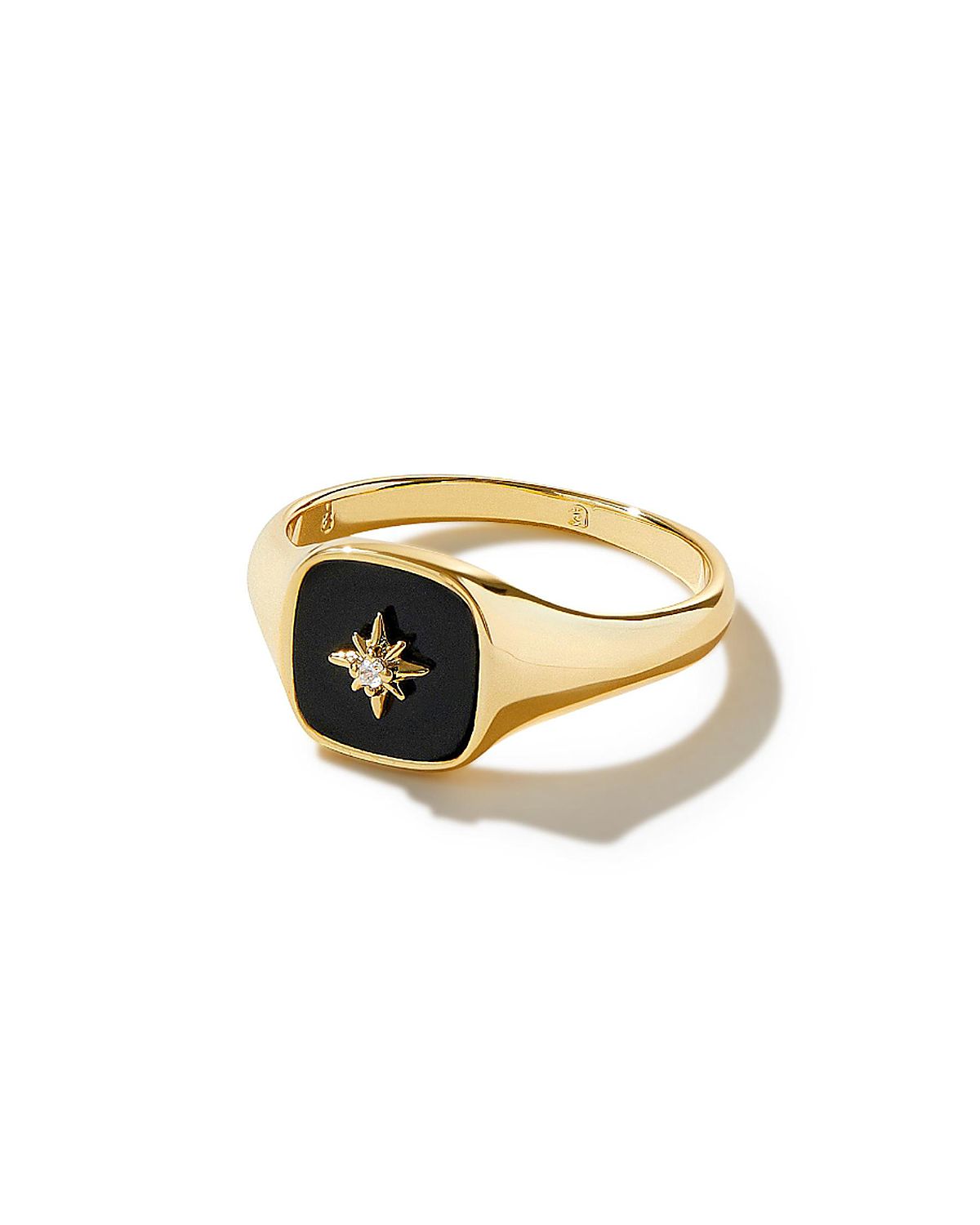 Ana Luisa Gold Signet Ring - Amara Mother of Pearl