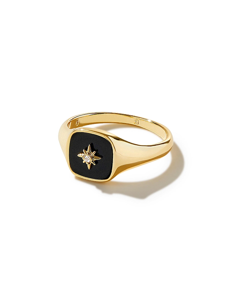 Ana Luisa Gold Signet Ring - Amara Mother of Pearl