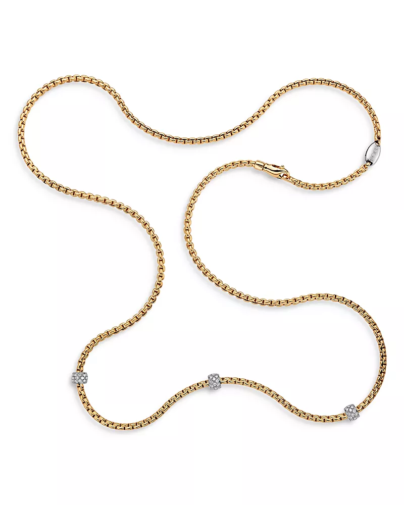 Fope 18K Yellow Gold Eka Necklace with Diamonds, 27.5
