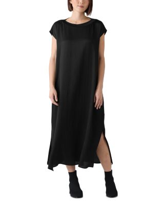 Eileen Fisher - Silk Boat Neck T-Shirt Dress