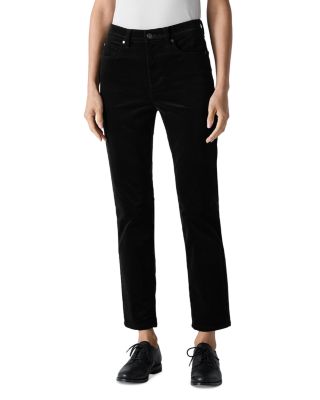 Eileen Fisher - High Waist Slim Velveteen Ankle Jeans in Black