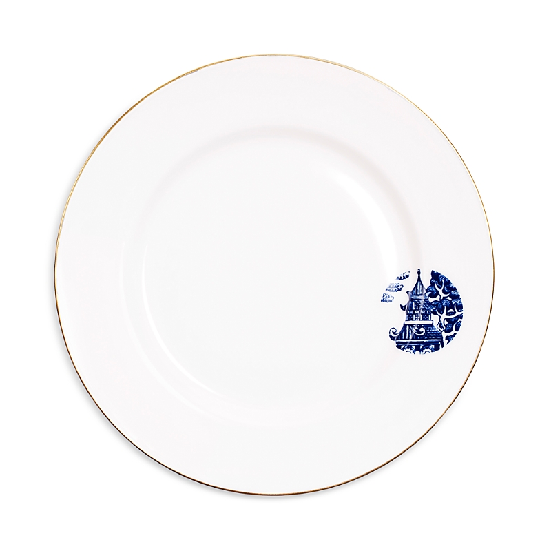 Richard Brendon Willow 22k Gold Rimmed Side Plate, Set Of 2 In Gold / Blue / White