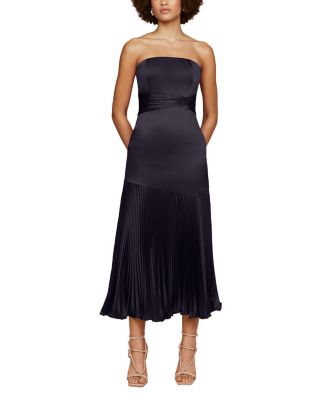 Amur - Milly Strapless Pleated Dress