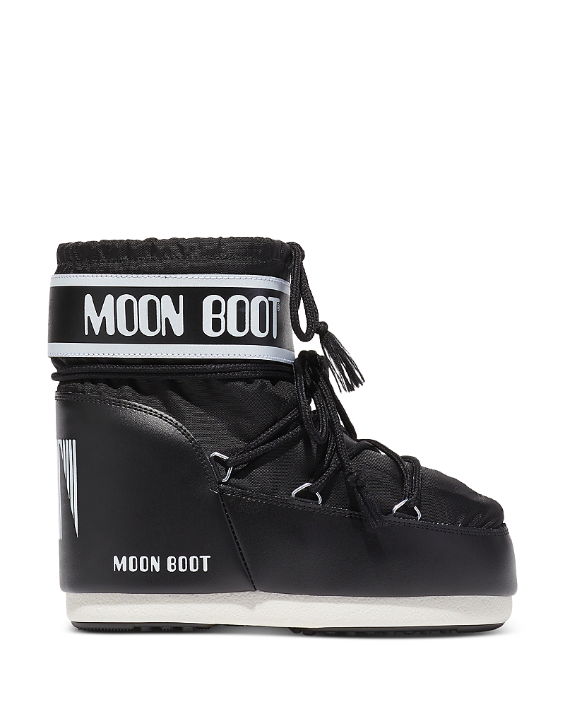 Moon Boot Icon Low Shell And Faux Leather Snow Boots In Black