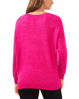 Drop Shoulder Henley Neck Sweater