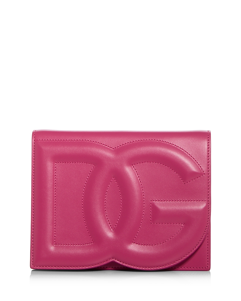 Dolce & Gabbana Dg Leather Flap Crossbody Bag In Lillac
