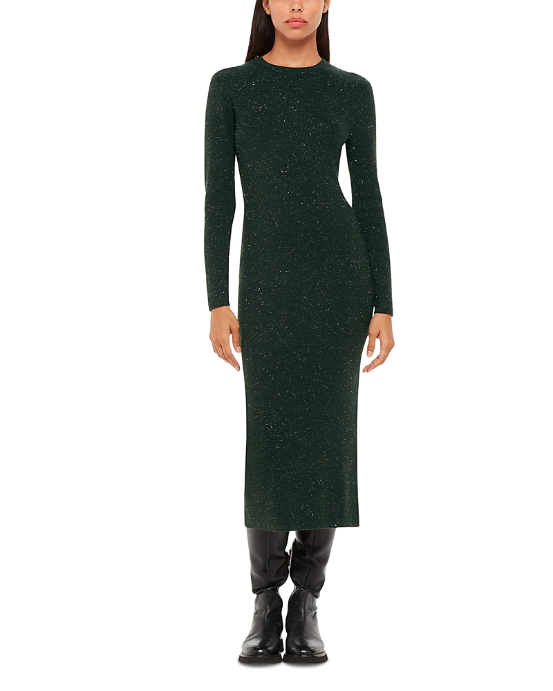 Whistles Womens Dark Green Annie Bodycon Sparkle-knit Midi Dress In Dark Green