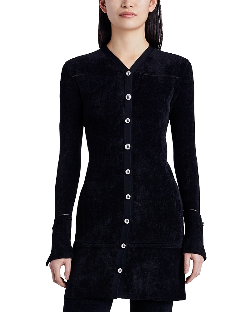 Proenza Schouler White Label Lucille Chenille Cardigan In Black In Black