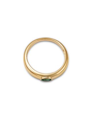 Emerald Bezel Ring in 14K Yellow Gold