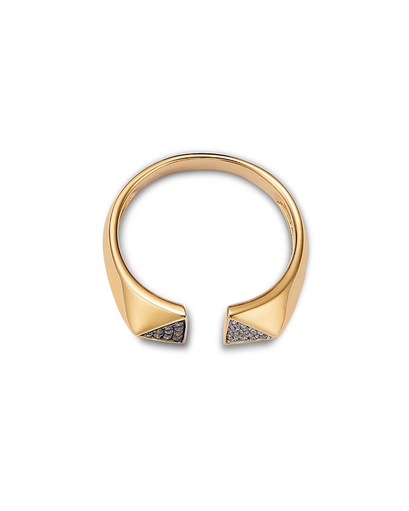 Bloomingdale's Fine Collection Diamond White & Brown Diamond Cuff Ring in 14K Yellow Gold, 0.06 ct. t. w.