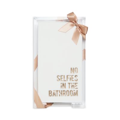 Lined Design No Selfies in the Bathroom Guest Towels, Set of 20