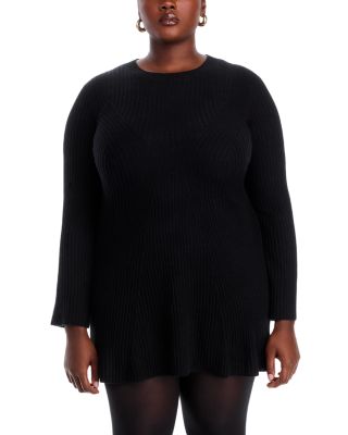 100% Cashmere Contour Ribbed Mini Dress - Exclusive